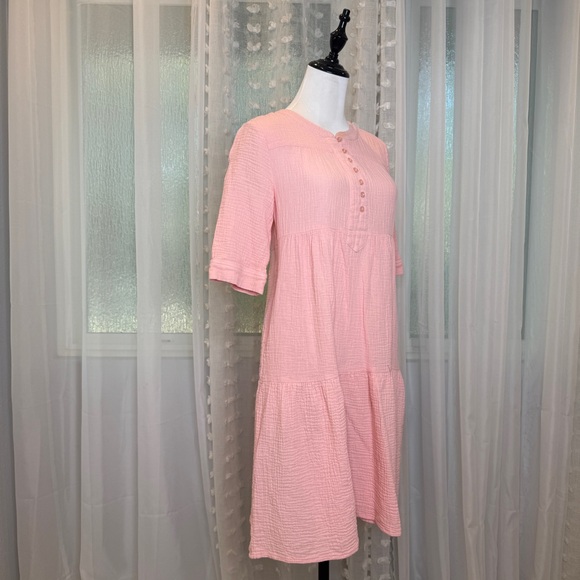 Yakima Bella Peach Midi Dress with Button Detail and Pockets - Picture 3 of 7